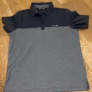 Travis Mathew Dark Blue and Gray Polo Shirt